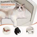 ANJ Push Back Recliner Chair, Soft Fabric Lounge Armchair,Wingback Recliner Single Sofa Chair with Steel-Reinforced Frame，Adjustable Pushback Chair for Living Room, Beige ANJ