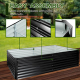 EDOSTORY Metal Raised Bed Garden Bed Kit, 8x4x2ft Tall Galvanized Planter Raised Garden Boxes Outdoor, Large Metal Raised Garden Beds for Flowers, Vegetables, Herbs EDOSTORY