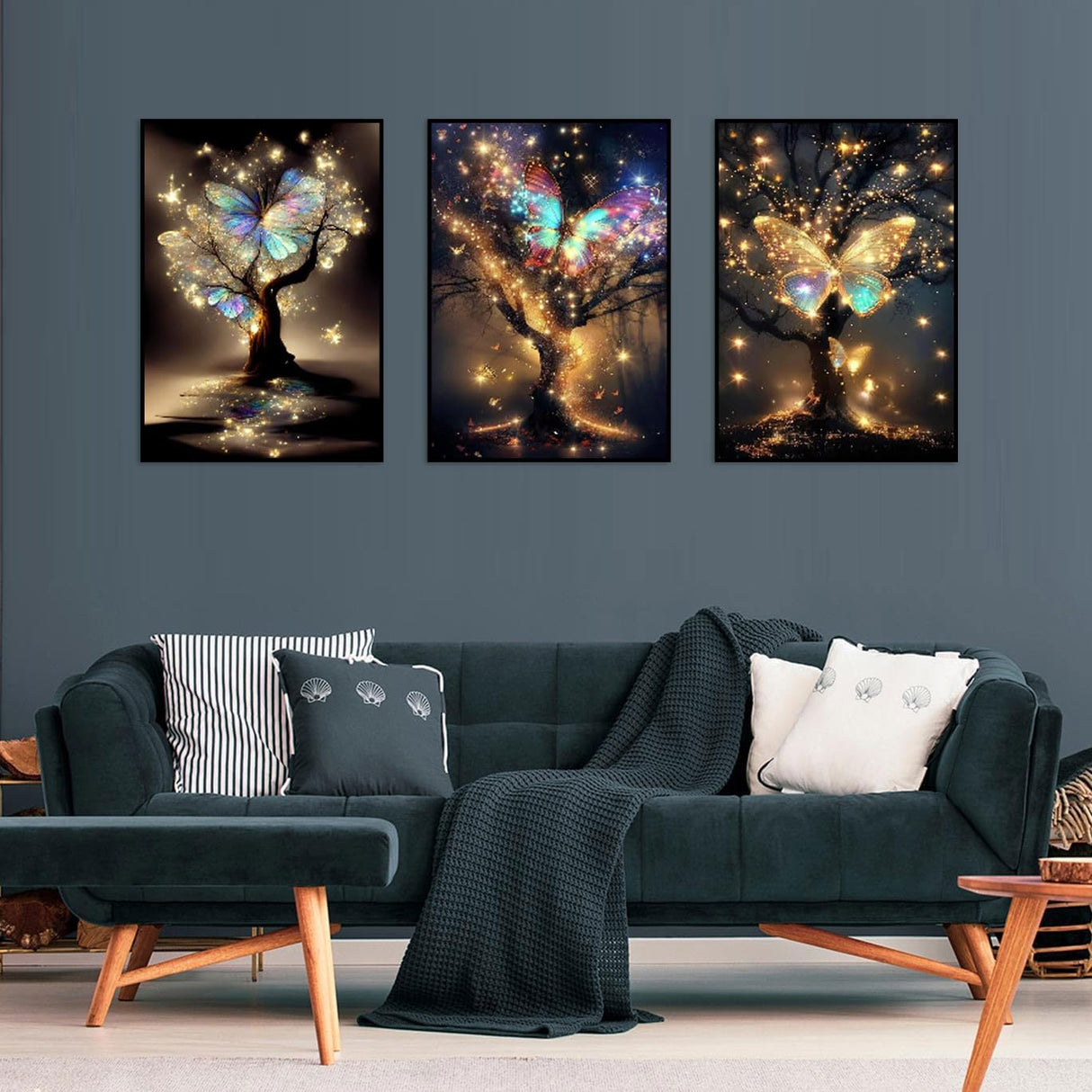 WUDWL Diamond Painting Kits for Adults - 3 Pack Butterfly Tree 5D Diamond Art Kits Full Drill Diamond Dots Paintings with Diamonds Gem Art and Crafts Home Decor 12x16inch ﻿ WUDWL