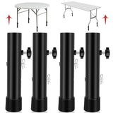 (4-Pack) Folding Table Leg Extenders, Highly Durable Steel Folding Table Leg Risers, Table Leg Extensions for Straight and Bent Legs, Adjustable Table Height Extenders for Rise 3.6in/5.2in Laowu