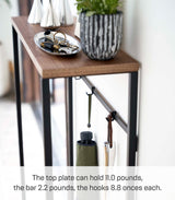 Yamazaki Home Modern Slim Console Table, Slim Narrow Accent Table for Entryway Or Living Room, Metal and Wood Skinny Hallway or Sofa Table Steel One Size Black YAMAZAKI