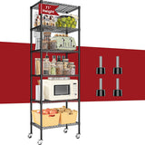 Homtura 6-Tier Rolling Storage Shelves, 14" D x 24" W x 71" H Adjustable Space-Saving Wire Rack Shelving, 750 lbs Capacity Heavy Duty Metal Shelving with Wheels for Garage, Closet, Kitchen Homtura