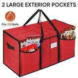 BALEINE Christmas Ornament Storage Box with Dividers, Premium Holiday Ornaments Storage Container Bin for Xmas Decorations (128 Ball, Green, Without Tray) BALEINE