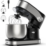 WADODO Stand Mixer, 3.2Qt Small Kitchen Mixer,6 Speeds Electric Food Mixer,Lightweight 304 Stainless Steel Kitchen Mixer with Bowl, Egg Whisk, Dough Hook, Flat Beater & Splash Guard - for Daily Use WADODO