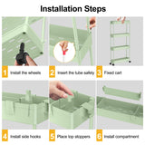 SPACELEAD Slim Storage Cart 4 Tier,Bathroom Organizer Rolling Utility,Mobile Shelving Unit Slide Out for Office, Kitchen, Laundry Room & Narrow Places，Green SPACELEAD
