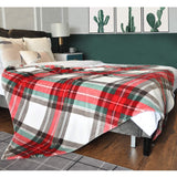 HOMRITAR Ultra Soft Throw Blanket with Plaid, Cozy Flannel Fleece Luxury Blanket for Bed, Sofa and Couch (50 x 60 inch, Red) HOMRITAR