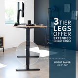 VIVO Electric 63 x 32 in Dual Motor Standing Desk, Memory Height Adjustment, 2B Series, Reclaimed Wood Top Black Frame, DESK-KIT-2B1P VIVO