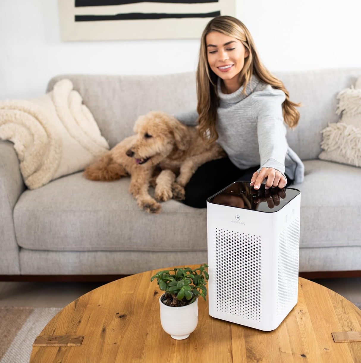 Medify MA-25 Air Purifier with True HEPA H13 Filter | 825 ft² Coverage in 1hr for Allergens, Smoke, Wildfires, Odors, Pollen, Pet Dander | Quiet 99.9% Removal to 0.1 Microns | White, 1-Pack Medify Air