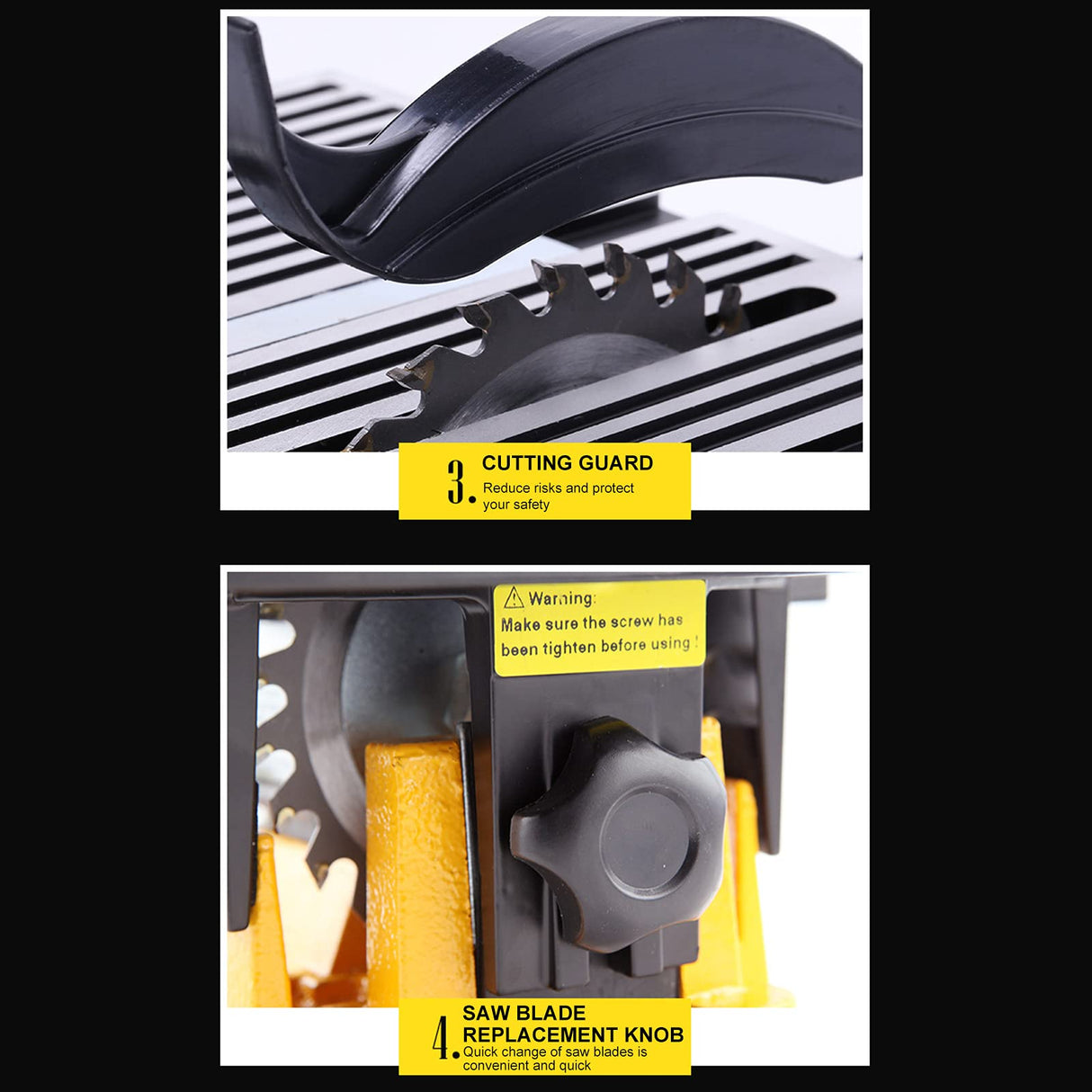 4 Inch Mini Table Saw, 90W Hobby Craft Saw Bench Top Cutting Miter Saw, 4500Rpm DIY Handmade Woodworking Metal Ceramic Glass Cutter with 3 Pieces CNCEST