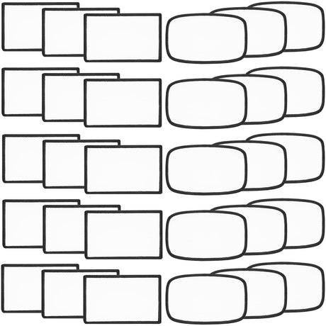 30 PCs Sublimation Patches - Iron On Blank Patches for DIY Hats Caps Backpack Uniforms Crafts - Rounded Rectangle and Rectangle Shape Gadjica