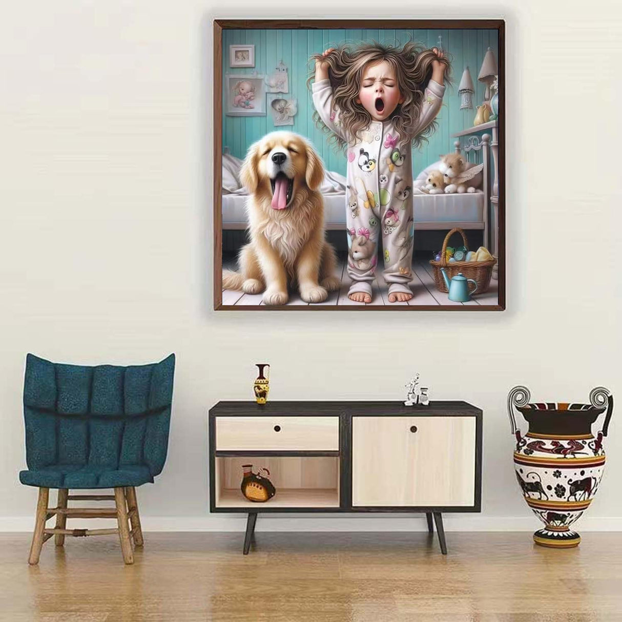 DAZZLEDOTS Diamond Art Kits for Adults, Girl Diamond Painting Kits for Beginner Dog DIY Round 5D Full Drill Diamond Dots Crafts for Home Wall Decor Gifts 13.7x13.7 Inch DAZZLEDOTS