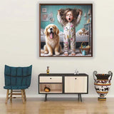 DAZZLEDOTS Diamond Art Kits for Adults, Girl Diamond Painting Kits for Beginner Dog DIY Round 5D Full Drill Diamond Dots Crafts for Home Wall Decor Gifts 13.7x13.7 Inch DAZZLEDOTS