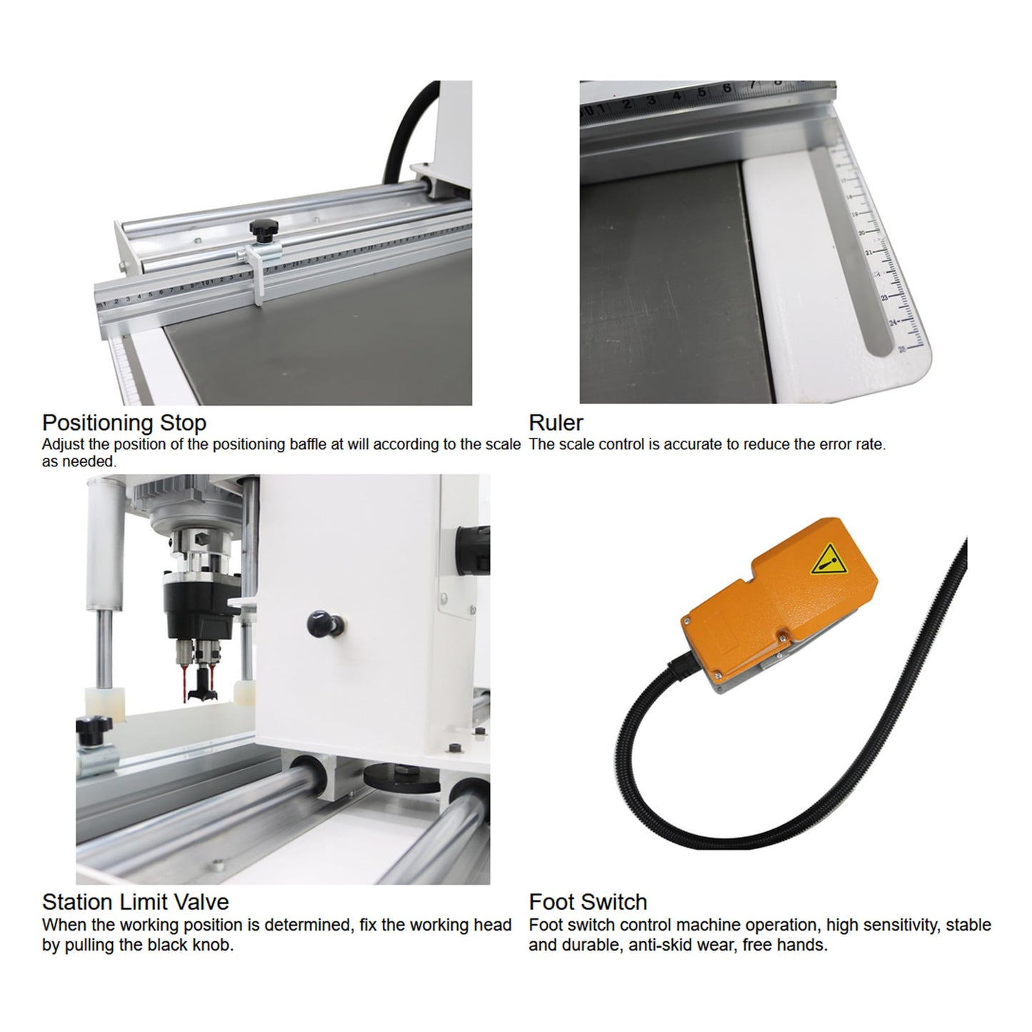 BREVELTION 110V Pneumatic Hinge Machine Woodworking Hinge Drilling Machine for Drilling Processing of Cabinets Wardrobes 48-6 Combined Drill 1.5KW*2 Double Station - WoodArtSupply