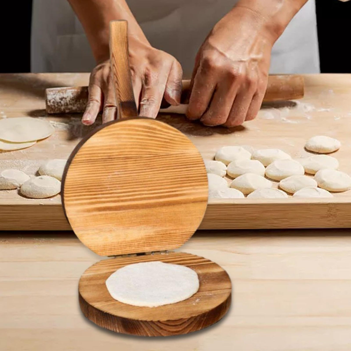 Wooden Tortilla Press Dough Presser,Manual Dough Pressing Tool, Mexican Tortillera Presser for Ravioli Pancakes Flour Pizza Generic