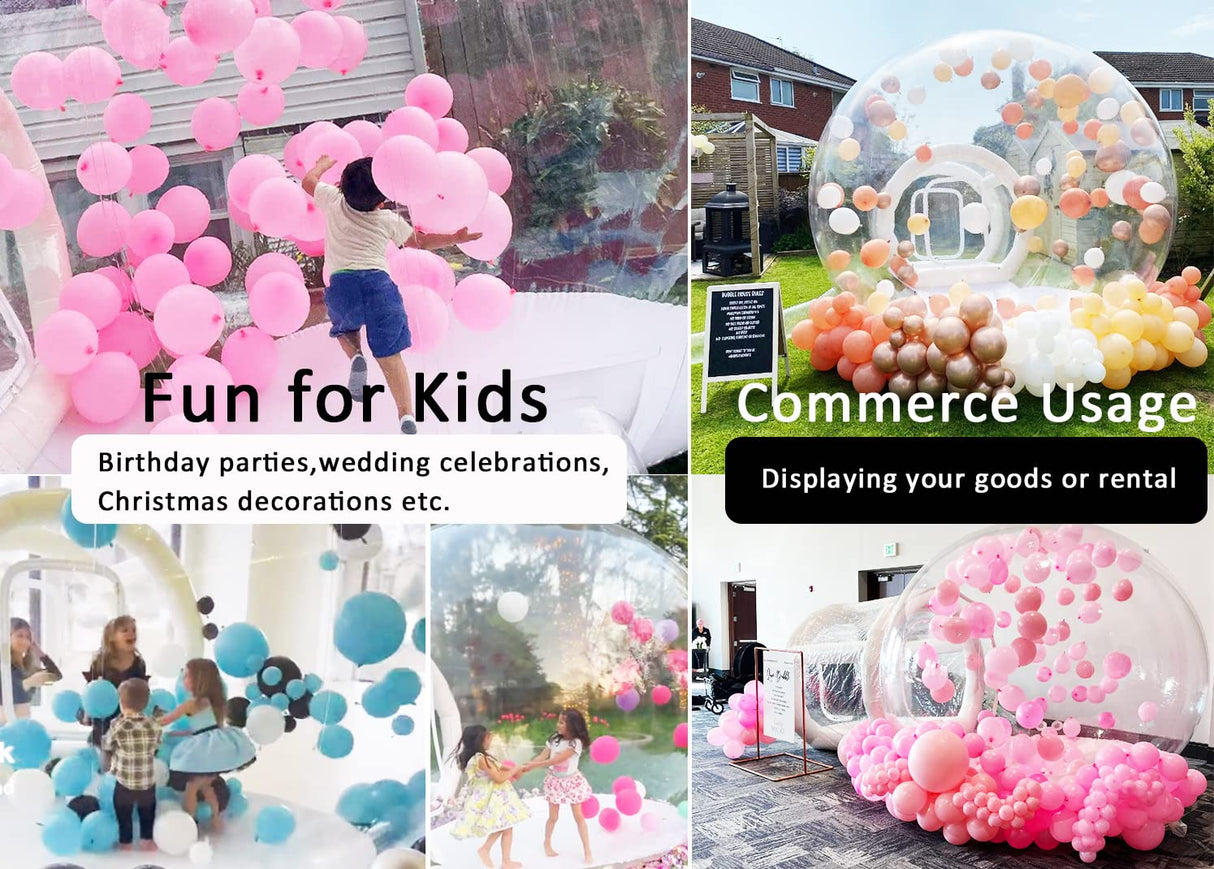 10FT Bubble House Inflatable Bubble Tent 100% PVC Tent Bubble House with Blower for Party Wedding, Clear Dome Balloon Garden Tent, 10FT Diameter Bubblen OWROMI