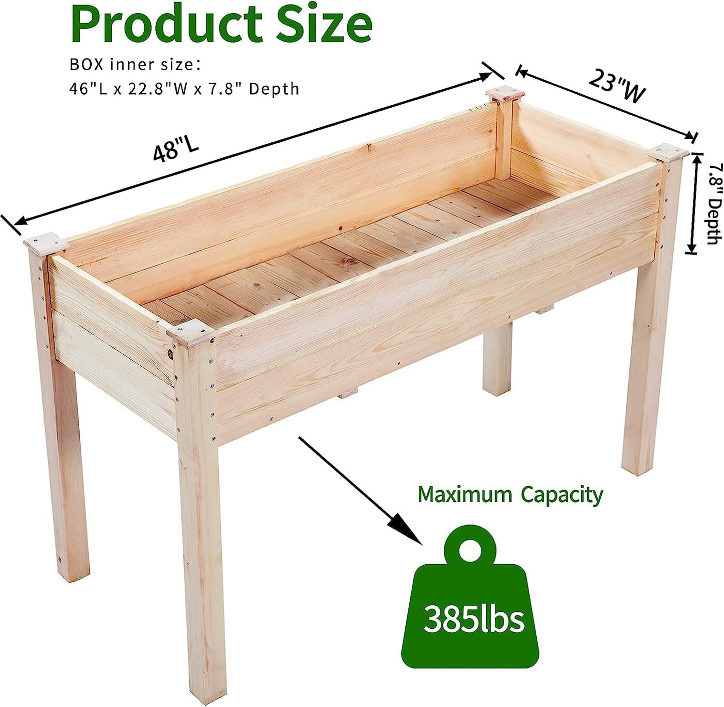 TMEE 4FT Raised Garden Bed with Legs, Elevated Garden Box for Vegetable, Flower, Herb, Wood Planter Load Up to 250 Pounds for Gardening in Backyard Patio - Easy Assembly, 30in Height - WoodArtSupply