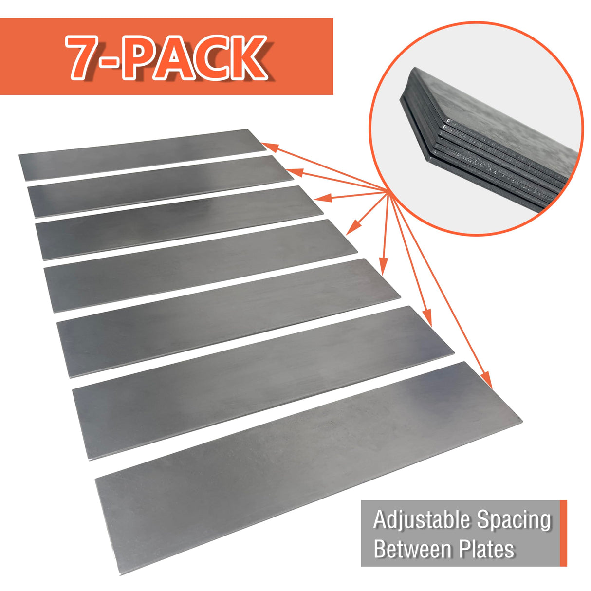 Heavy Duty Steel Charcoal Offset Smoker Tuning Plates, Heat Deflector Tuning - 7-Pack, Great Accessories for Oklahoma-Joe Highland Offset Smoker and More Pumdut