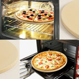 homEdge Pizza Stone Set, Heavy Duty Round Cordierite Baking Stone for Bread, Pizza, Thermal Shock Resistant Cooking Stone with Bamboo Pizza Peel Paddle for Oven and Grill-12 Inches (Diameter) homEdge