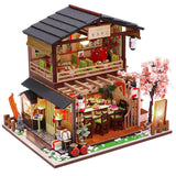 DIY Dollhouse Miniature Wooden Furniture Kit, Doll House Kit with Dust Proof Cover and Music Box, Mini Handmade Wooden Dollhouse Toys for Adult Gift (M2011) Lannso