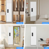 2024 NEW 53.15” Wall Gun Safe, Fingerprint Wall Safe Between the Studs with Dual Alarm ＆ Mute Mode, Hidden Wall Gun Safe for Rifles and Pistols with Adjustable Shelves, Magnetic Gun Support & Key Hook silkight