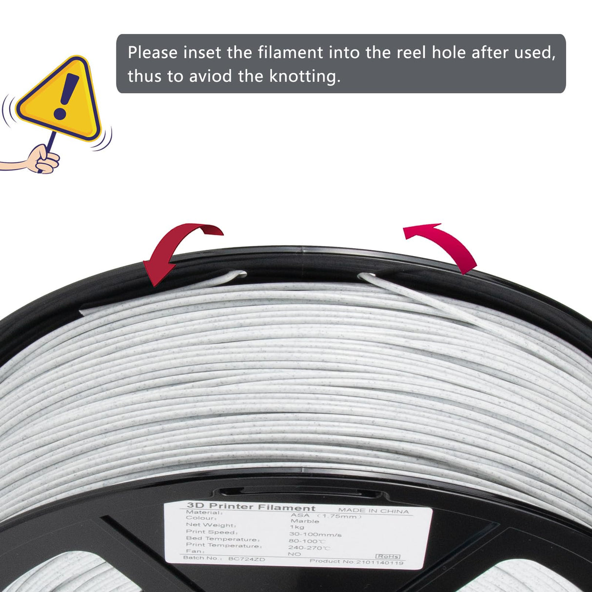 iSANMATE ASA Filament 1.75mm Marble 1KG, UV & Weather Resistant 3D Printer Filament Perfect for Outdoor Functional Parts, Dimensional Accuracy +/- 0.02mm, 1kg Spool (2.2lbs) iSANMATE