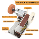 Mini Belt Sander Electric Bench Grinder Sanding Machine 7 Adjustable Speed Grinder Polisher 15 Degree Knife Knife Sharpener for DIY Woodworking,Metal Working,Knife Making,jewelry Making Savildo