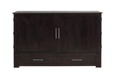 Mega Solutions Emurphybed Daily Delight Murphy Cabinet Chest Bed with Charging Station 6 Inch, (Queen, Java) Mega Solutions