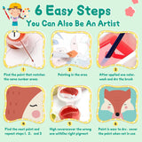 4 Pack Paint by Numbers Kit for Kids with Wooden Frame, Animals Easy Framed Paint by Numbers for Kids Age 4-8-12, DIY Simple Acrylic Oil Kids Painting by Numebrs Kit for Home Wall Decor (8x8 Inch) Offito