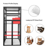ISDAY Extra Large Wooden Catio - Outdoor Cat Enclosure with 7 Platforms & 2 Resting Boxes (Black) Generic