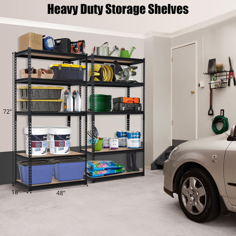 Towallmark Garage Shelving, 48 x18 x 72 Storage Shelves, Heavy Duty Storage Shelving, Durable Storage Shelves, Rust-Resistant Design, Easy Assembly Towallmark