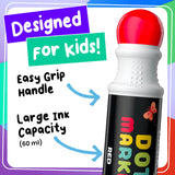 Chalkola 6 Washable Dot Markers for Toddlers 1-3 | Non Toxic Bingo Daubers for Toddlers 2-4 | Preschool, Kindergarten Paint Stamp Markers Set - Dot Art and Crafts Supplies for Kids Chalkola