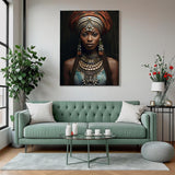 Diamond Painting Kit, 30x40cm African Woman with Jewelry Portrait, Cultural Art DIY Craft, Unique Home Wall Decor, Gift for Her Amz Camel