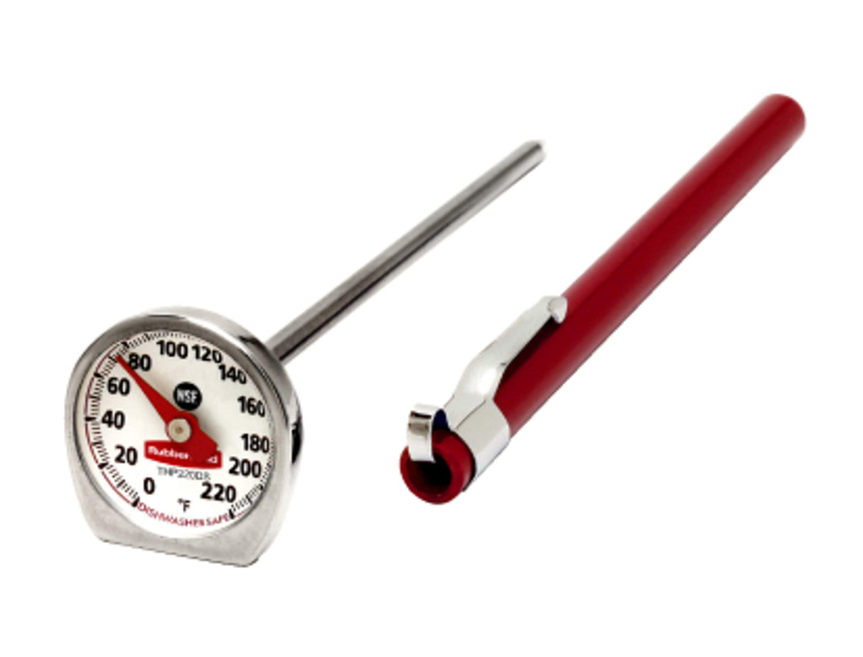 Rubbermaid Commercial Products Food/Meat Instant Read Thermometer, Pocket Size, Dishwasher Safe, Red, For Meat/Food Cooking and Grilling/Oven Rubbermaid Commercial Products