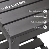 Psilvam Outdoor Poly Lumber Potting Bench, Polystyrene Garden Table with Storage Shelves, All-Weather Patio Work Station for Gardening(Grey) Psilvam