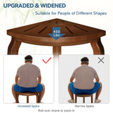 Bamboo Corner Shower Stool for Shaving Legs Foot Rest, Waterproof Bath Bench Seat with Storage Shelf for Bathroom Inside Shower, Hold Up to 450Lbs(Walnut) KingPavonini