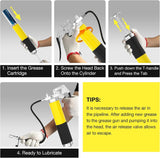 Grease Gun Kit with Hose Coupler: Lube Grease Guns Tool for 14 Oz Grease Tube - 8000 PSI Pistol Grip Heavy Duty Grease Gun with Locking and Needle Tip Nozzle - Manual Grease Gun with Zerk Fitting WYBENZ
