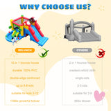 18FT Commercial Bounce House for Kids 5-12 Large,100% PVC Inflatable Bounce House for Adults, Double Slides, Ball Pit, Kids Large Bounce House, Outdoor Indoor Big Adult Bounce House w/Blower 18x15x9FT Relunch