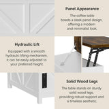 Furnivado 35'' Farmhouse Lift Top Coffee Table, Coffee Table with Storage and Large Hidden Storage, Square Coffee Table with Charging Station&USB Ports, White Coffee Table for Living Room, Home Office Furnivado