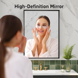 Dimelax Black Vanity Wall Mirror, 22x 30 Inch Rectangular Bathroom Mirrors for Over Sink, Aluminum Metal Framed Mirror, Tempered Glass, Anti-Rust, Wall Farmhouse Mirrors (Horizontal/Vertical) Dimelax