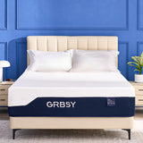 Grbsy Firm King Size Mattress, 14 Inch Cooling Gel Memory Foam Mattress, Back Pain Relief, Cooling Ice Silk Cover, Bed Mattress in Box, CertiPUR-US Certified Grbsy