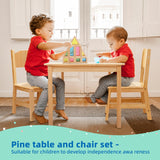 OOOK Solid Wooden Kids Table and Chair Set, Stable and Sturdy, Toddler Table and 2 Chairs Set for Arts, Crafts, Reading, Preschool, Kindergarten, Playroom OOOK