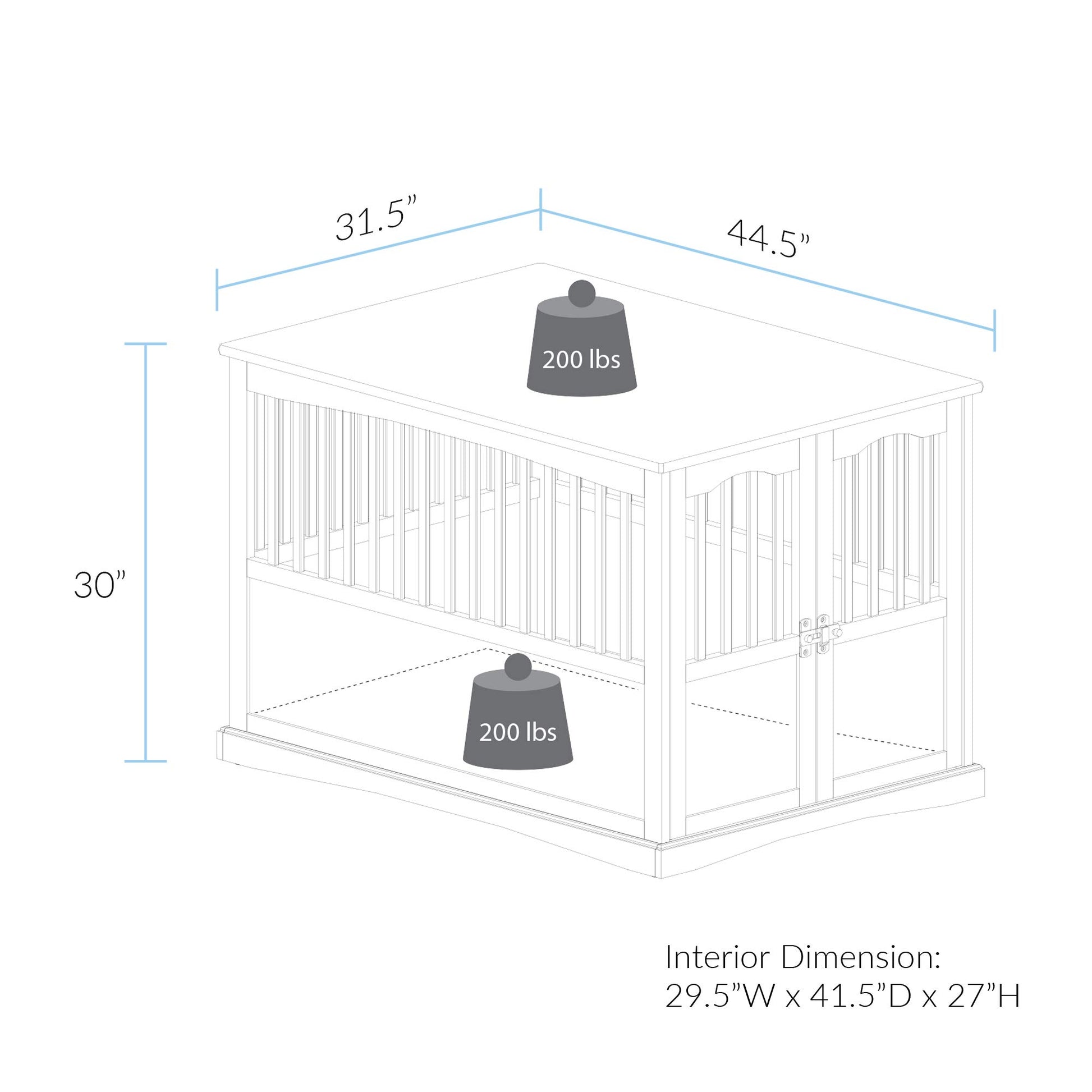 Casual Home Wooden Extra Large Pet Crate, End Table, Espresso - WoodArtSupply