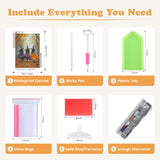 SENQAO Witch Diamond Art Kits for Adults, Fall Forest Witch DIY 5D Diamond Painting Kits Full Drill Diamond Dots Paintings with Diamonds Gem Art and Crafts Home Decor 12x16inch SENQAO