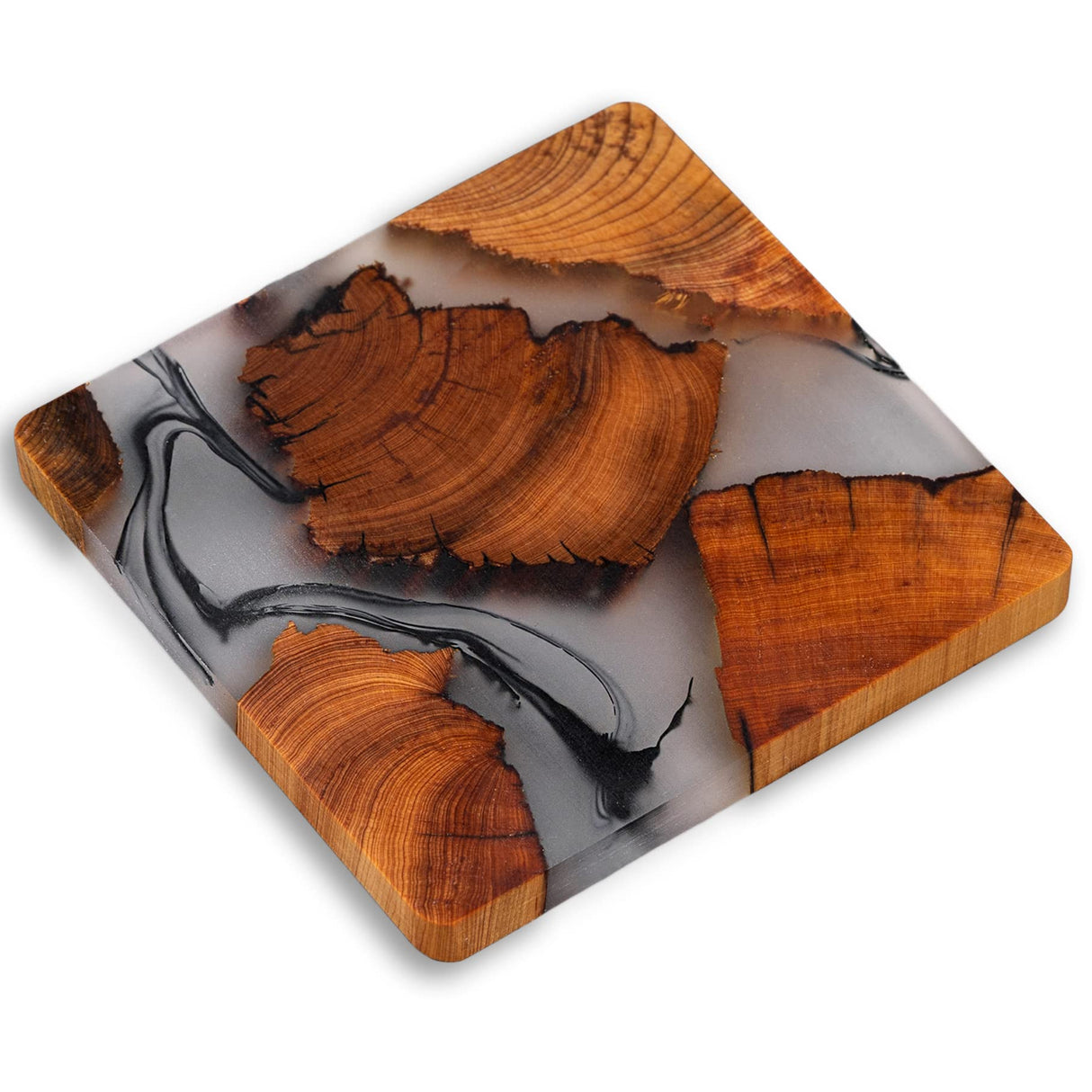 Avocrafts Wooden Coasters Set, Epoxy Coasters, Modern Coasters with Holder, Cedar Wood Coaster (4, No Holder) Avocrafts