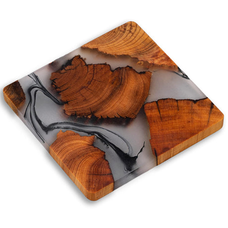 Avocrafts Wooden Coasters Set, Epoxy Coasters, Modern Coasters with Holder, Cedar Wood Coaster (4, No Holder) Avocrafts
