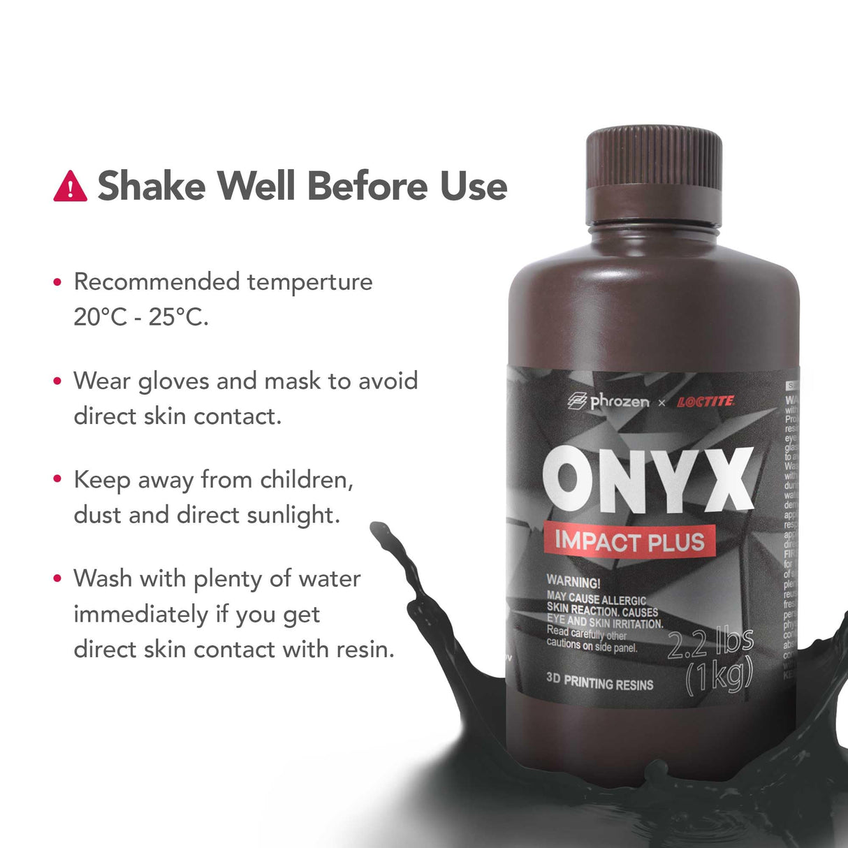 phrozen Onyx Impact Plus 3D Printing Resin, Strong & Tough, Ideal for Tabletop Gaming and Prosumer DIY Makers, Made in USA (1KG) phrozen