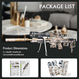 Microworld 3D Metal Puzzle, Mechanical Sniper Rifle Metal Model Kits, Brain Teaser DIY Challenge 3D Puzzle for Adult Art Craft Microworld