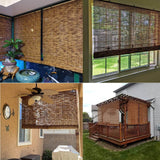 Bamboo Blinds for Patio Sunshades Reed Shade 24 30 34 36 38 40 42 48 56 60 66 Inch Wide Cordless Roman Shades Roller Shades Windows Reed Curtains Anti-UV Bamboo Shades (26.8x17.7x9in : 52" W x 48" H CSXCQM