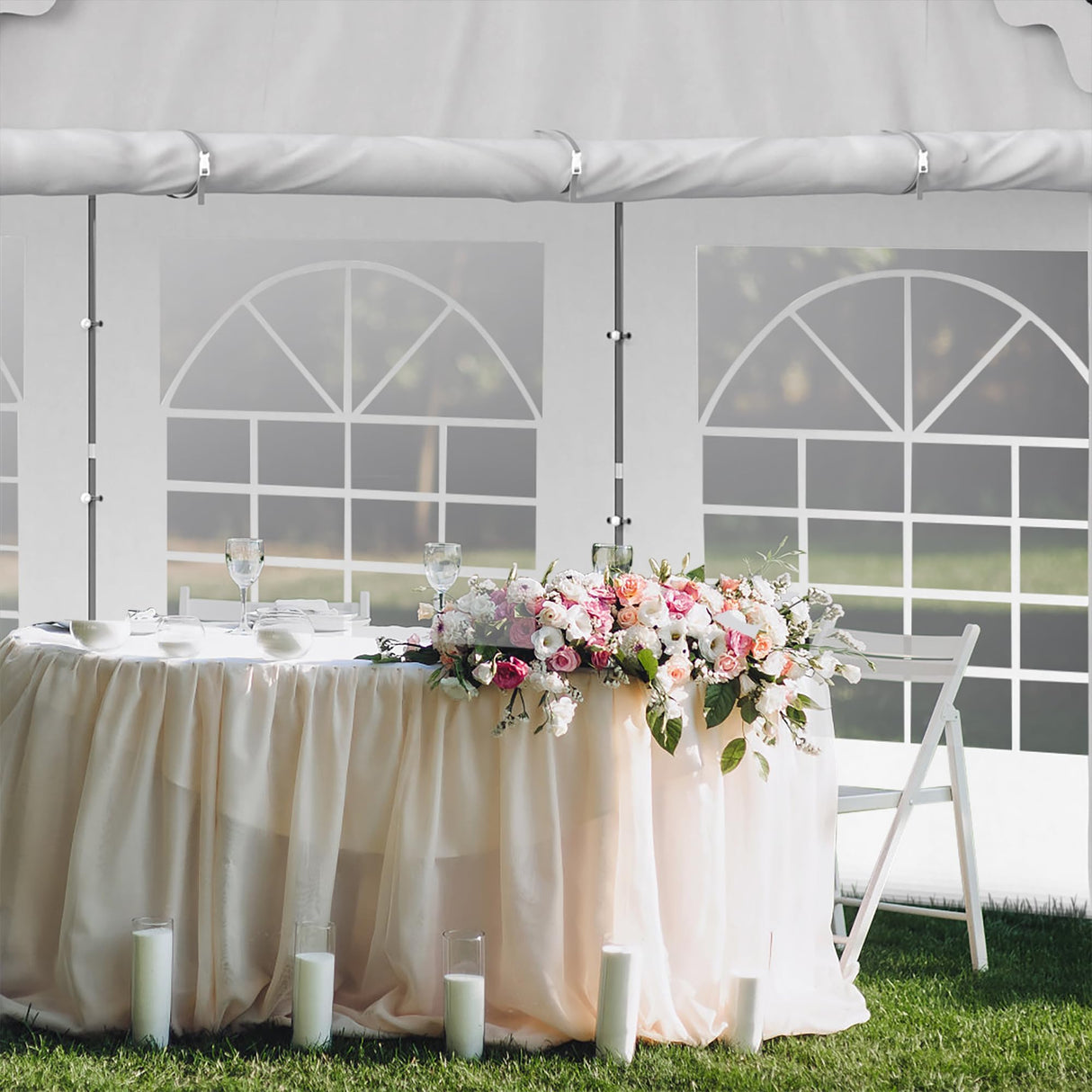 GREEN PARTY 16x20FT Party Tent Heavy Duty, Large Wedding Event Shelters with 3 Carry Bags & Removable Sidewalls, Outdoor Canopy Gazebo Commercial Tent for Carport Camping Garden Patio GREEN PARTY