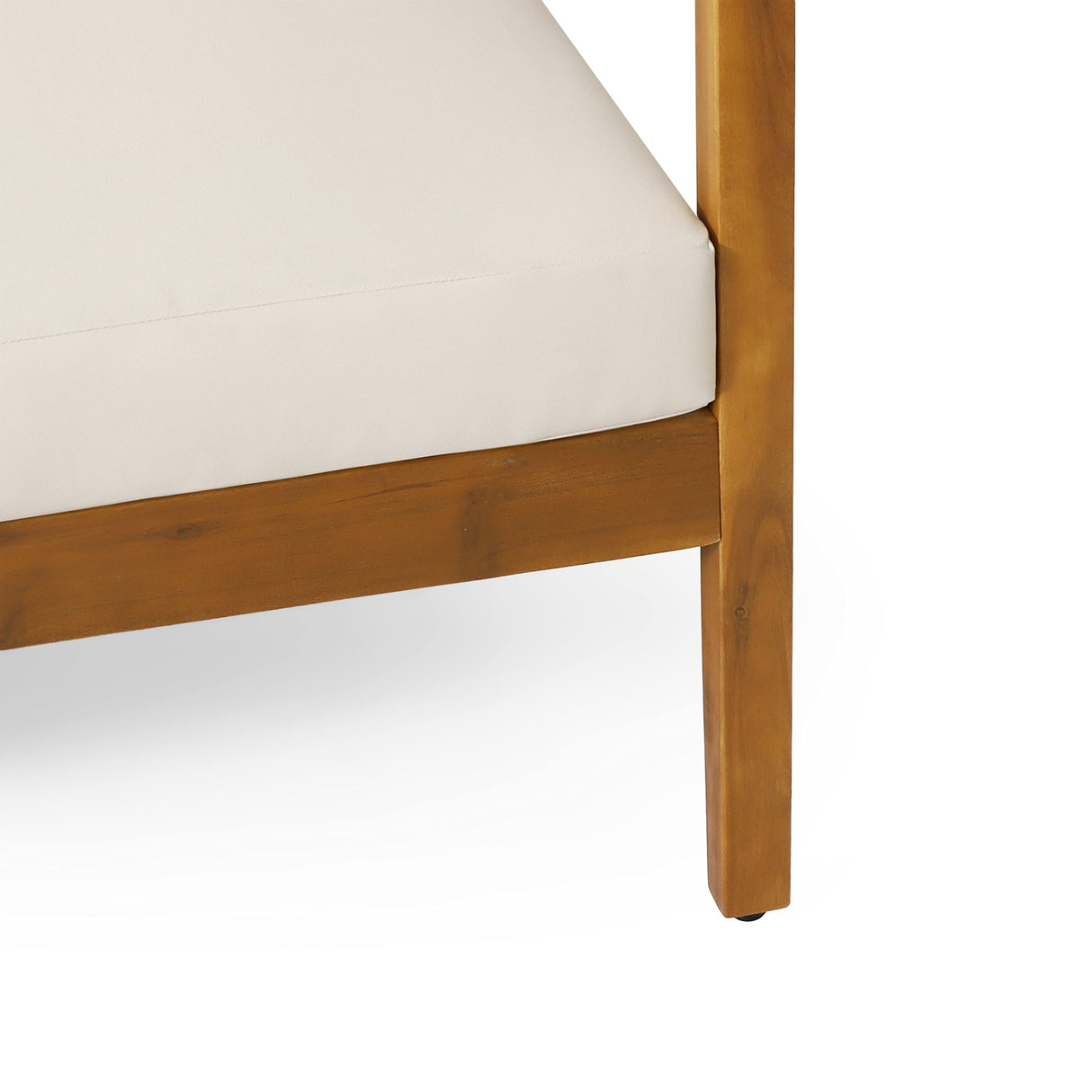 Christopher Knight Home Brooklyn Outdoor 3 Seater Sofa with Cushions - Acacia Wood - Teak/Beige Christopher Knight Home